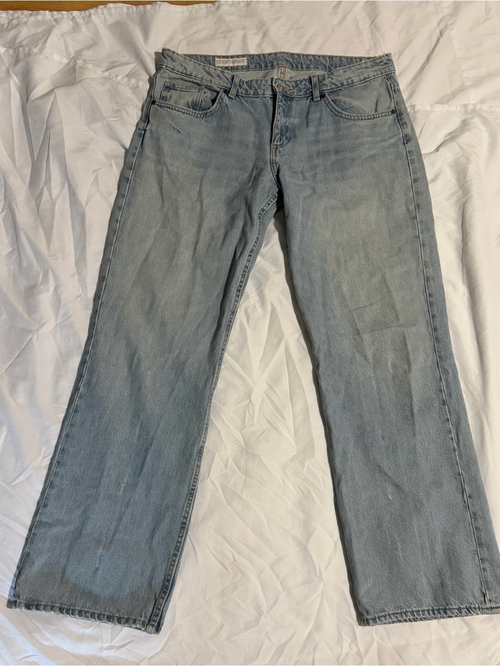 Zara Women's Light Blue Straight Leg Jeans
